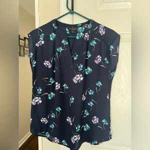 Banana Republic Navy Floral Blouse